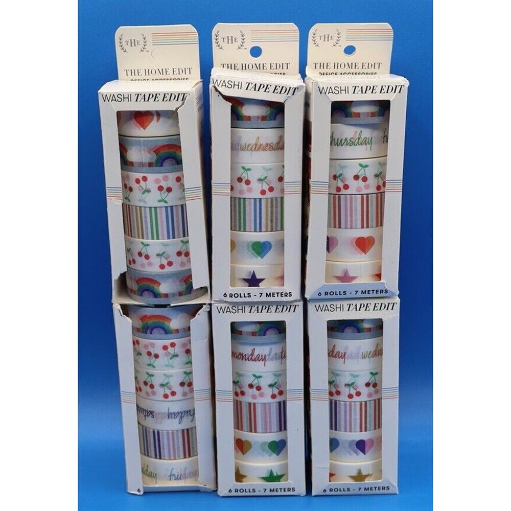 Lot Of 6 The Home Edit Office Accessories Washi Tape Edit 6 Rolls (36 Total) New